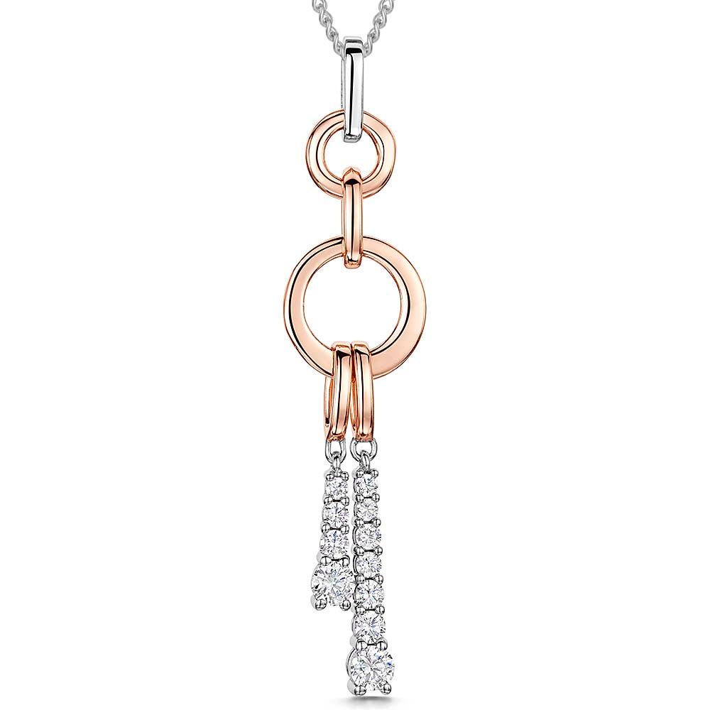 Rose Gold Necklace Set With Cubic Zirconia Drops - JOOLS By Jenny Brown