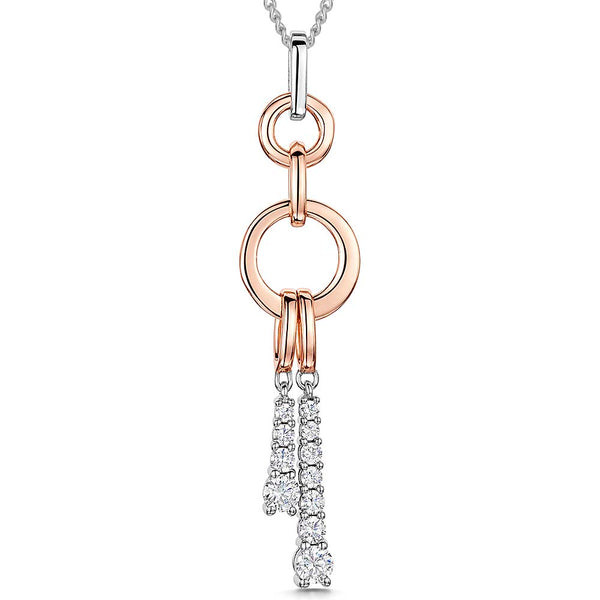 Rose Gold Necklace Set With Cubic Zirconia Drops - JOOLS By Jenny Brown