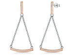 Load image into Gallery viewer, Rose Gold Trapezium Shape Drop Earrings

