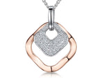 Load image into Gallery viewer, Sterling Silver  Rose Gold Open Square Pendant

