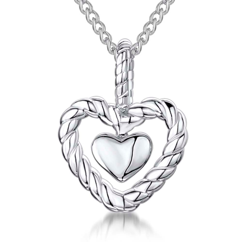 Heart Pendant With A Woven Surround