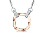 Load image into Gallery viewer, Sterling Silver  Rose Gold Hammered Open Square Pendant
