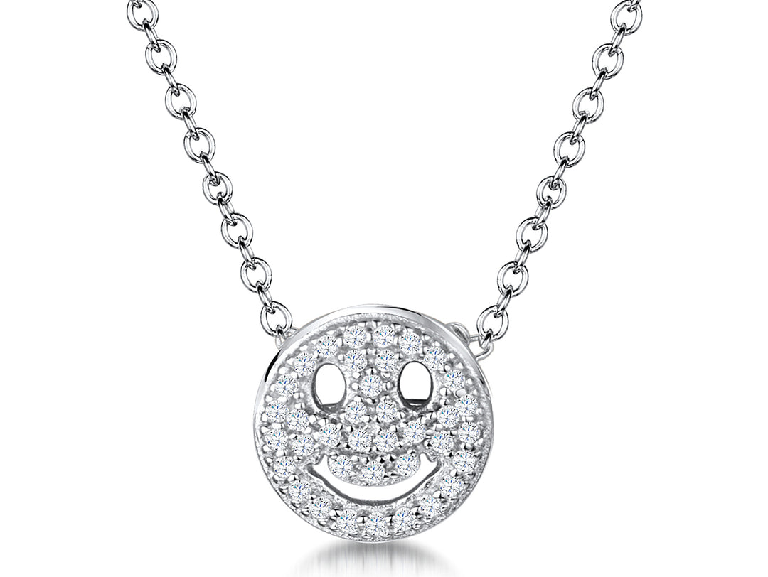 Sterling Silver Emoji Smiley Face Pendant