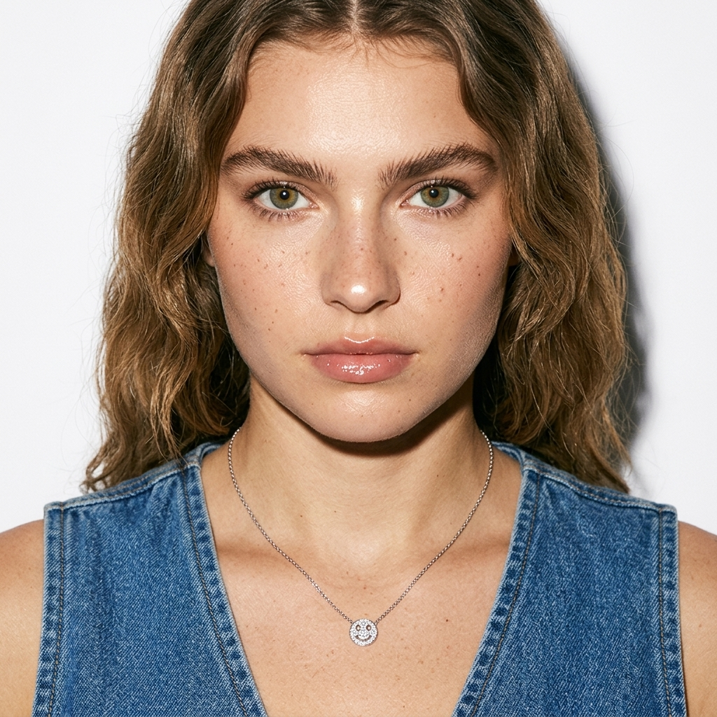 Sterling Silver Emoji Smiley Face Pendant