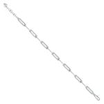 Load image into Gallery viewer, Sterling Silver Paperlink Bracelet With Cubic Zirconia

