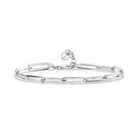 Load image into Gallery viewer, Sterling Silver  Cubic Zirconia Paperlink Bracelet-JOOLS by Jenny Brown
