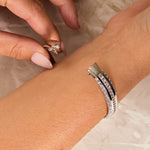 Load image into Gallery viewer, Sterling Silver Channel Set Cubic Zirconia Bangle
