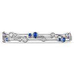 Load image into Gallery viewer, Sterling Silver Bubble Blue Stone Cubic Zirconia Bangle-JOOLS by Jenny  Brown
