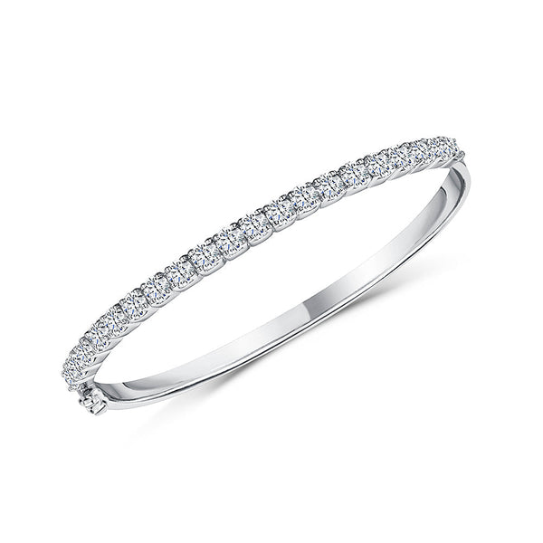 Sterling Silver Pave Bangle Set With Quarter Carat  White Cubic Zirconia Stones JOOLS  by Jenny Brown