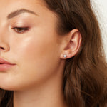 Load image into Gallery viewer, Sterling Silver Small  Rubover Stud Earrings

