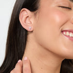 Load image into Gallery viewer, Silver &amp; Cubic Zirconia Small  Cross Earrings-JOOLS by Jenny Brown

