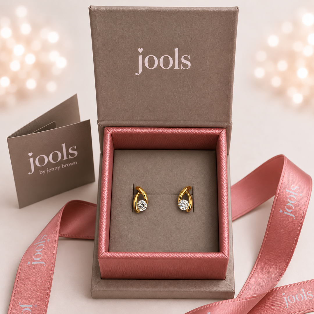 Gold Vermeil Wishbone Stud Earrings