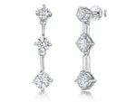 Load image into Gallery viewer, Sterling Silver Cubic Zirconia Three  Stone Earrings
