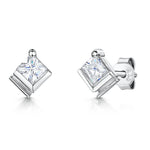 Load image into Gallery viewer, 7.5mm Sterling Silver Half Bar Set Earrings

