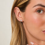 Load image into Gallery viewer, Sterling Silver Offset Heart Stud Earrings Set With A  Quarter Carat Cubic Zirconia - JOOLS By Jenny Brown
