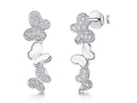 Load image into Gallery viewer, Sterling Silver Butterfly Drop Earrings Set With Cubic Zirconias
