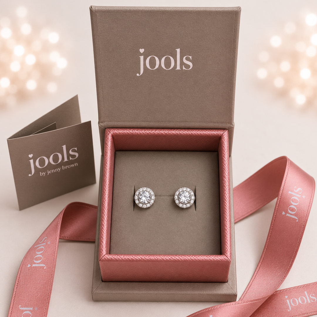 Sterling Silver Light Pink Zirconia Halo Stud Earrings