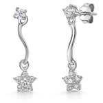 Load image into Gallery viewer, Sterling Silver Star Flower Drop Earrings-JOOLS by Jenny Brown
