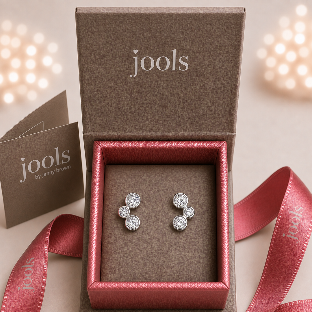 Sterling Silver Three Stone Bubble Earrings - JOOLS By Jenny Brown