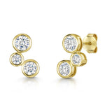 Load image into Gallery viewer, Yellow Gold Bubble 3 Stone Stud Earrings - JOOLS By Jenny Brown

