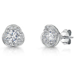 Load image into Gallery viewer, Sterling Silver 3 Petal Flower Stud Earrings
