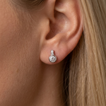 Load image into Gallery viewer, Sterling Silver Rubover Small Drop Earrings
