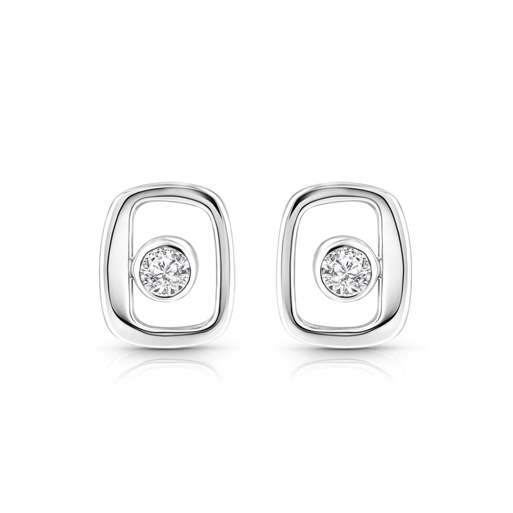Sterling Silver Smooth Square Stud Earrings - JOOLS By Jenny Brown