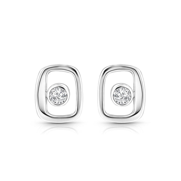 Sterling Silver Smooth Square Stud Earrings - JOOLS By Jenny Brown