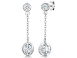 Load image into Gallery viewer, Sterling Silver Drop Earring With Ball And Chain
