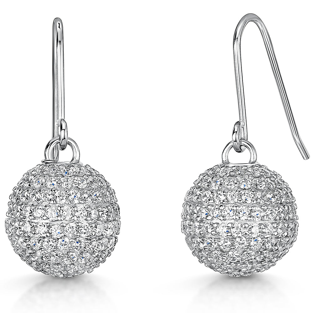 Sterling Silver Large Disco Ball Earring