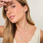 Load image into Gallery viewer, Sterling Silver Flower Earrings Set With Five Cubic Zirconia Petals - JOOLS By Jenny Brown
