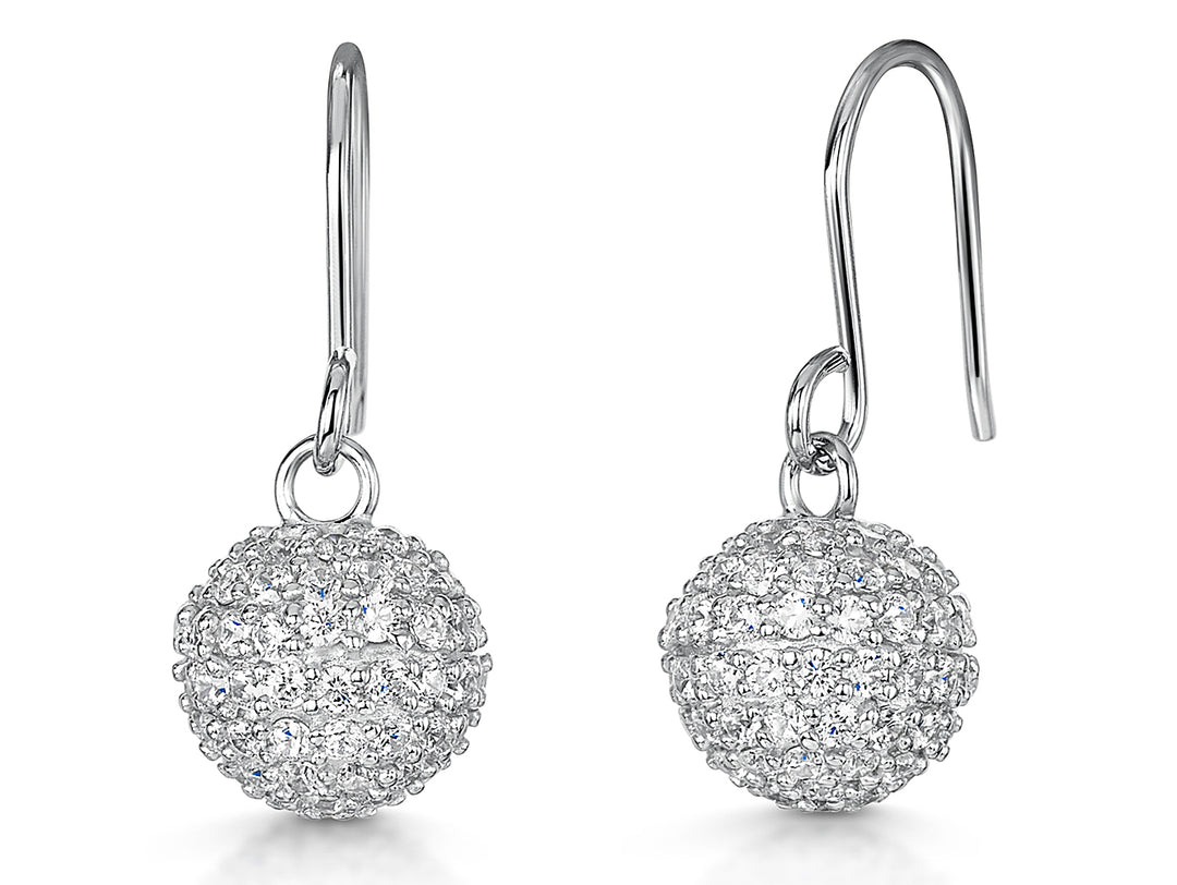 Sterling Silver Large Disco Ball Earring