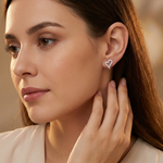 Load image into Gallery viewer, Sterling Silver Dali Style Open Heart Stud Earrings
