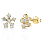 Load image into Gallery viewer, Yellow Gold Six Cubic Zirconia Stone Earrings- JOOLS By Jenny Brown
