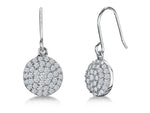 Load image into Gallery viewer, Sterling Silver Pave Set Circle Drop Earrings
