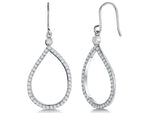 Load image into Gallery viewer, Sterling Silver Large Fishhook Teardrop Earrings
