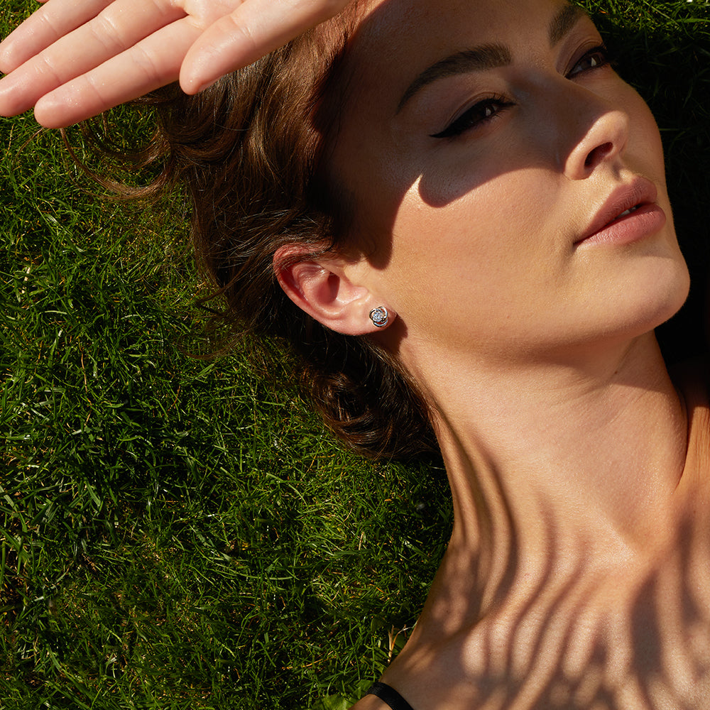 Sterling Silver Small Open Knot Stud Earrings