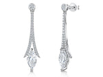 Load image into Gallery viewer, Sterling Silver Marquise Long Drop Earrings
