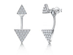 Load image into Gallery viewer, Sterling Silver Triangle Stud Jacket Earrings
