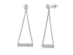 Load image into Gallery viewer, Sterling Silver Triangle Chain Drop Earrings
