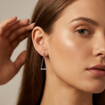Load image into Gallery viewer, Sterling Silver Triangle Chain Drop Earrings

