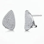 Load image into Gallery viewer, Sterling Silver Soft  Triangle Pave Earrings
