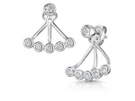Load image into Gallery viewer, Sterling Silver Rubover Cubic Zirconia Jacket Earrings
