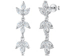 Load image into Gallery viewer, Sterling Silver Drop Marquise Flower Earrings
