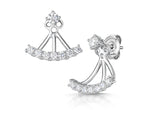Load image into Gallery viewer, Sterling Silver Cubic Zirconia Jacket Earrings
