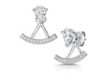 Load image into Gallery viewer, Sterling Silver  Cubic Zirconia  Pear Bale  Earrings
