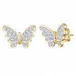 Load image into Gallery viewer, Yellow Gold  Open Wing  Butterfly Stud Earrings-JOOLS by Jenny Brown
