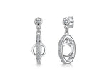 Load image into Gallery viewer, Sterling Silver Suspended Circle Drop Earrings
