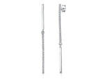 Load image into Gallery viewer, Sterling Silver Long Drop Bar Earrings
