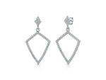 Load image into Gallery viewer, Sterling Silver Art Deco Cubic Zirconia Drop Earrings
